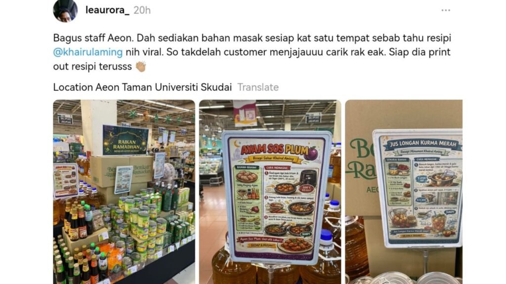 Penangan Khairul Aming, AEON Siap Buat Rak Khas Resipi Ramadan