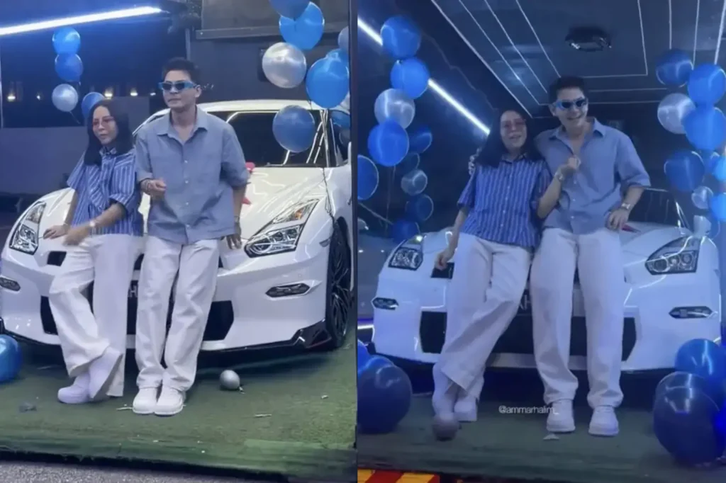 Awin Nurin Hadiahkan Nissan GT-R R35 Buat Izzue Islam Sempena Hari Jadi Ke-36